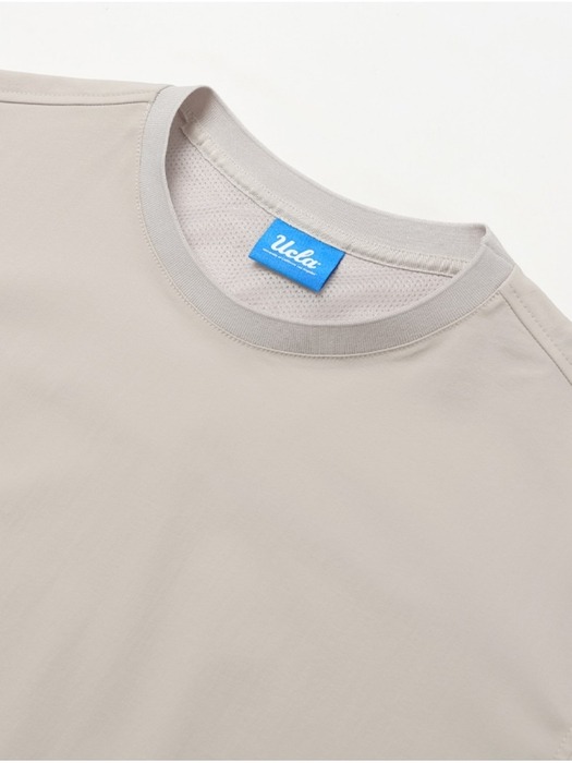 남녀공용 나일론 스판 소매 포켓 우븐 티셔츠[LT-BEIGE](UA4ST95_23)