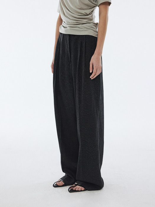 Summer Pin Stripe Slacks (Black)