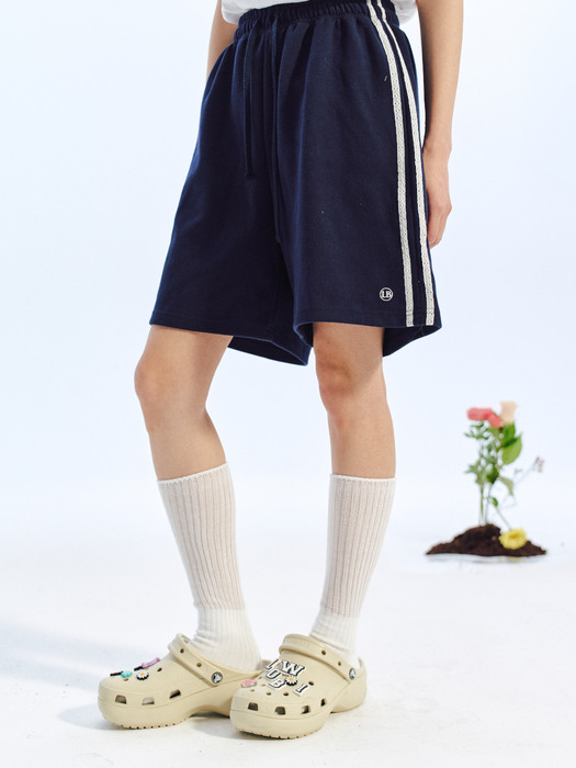 INDUSTRY RACE WIDE SHORT PANTS_Navy