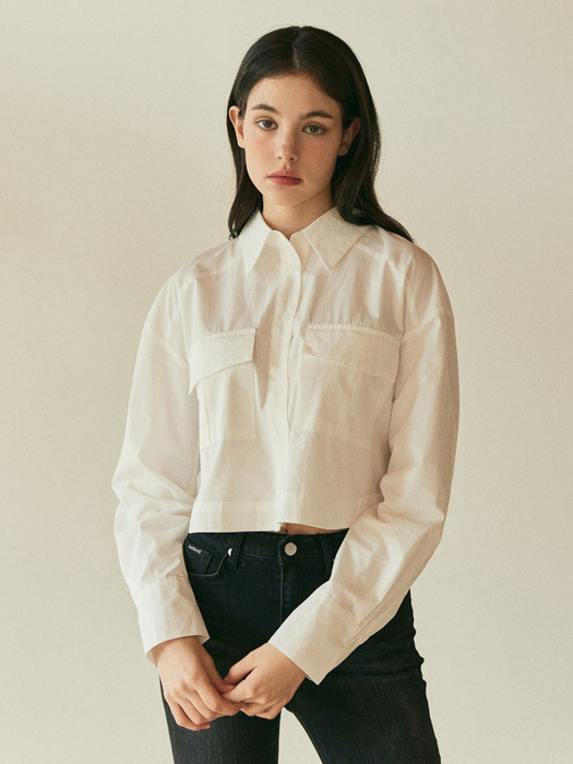 FLARED POCKET SHIRT_IVORY