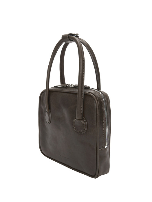 PIPING SLIM TOTE_washed brown pull-up