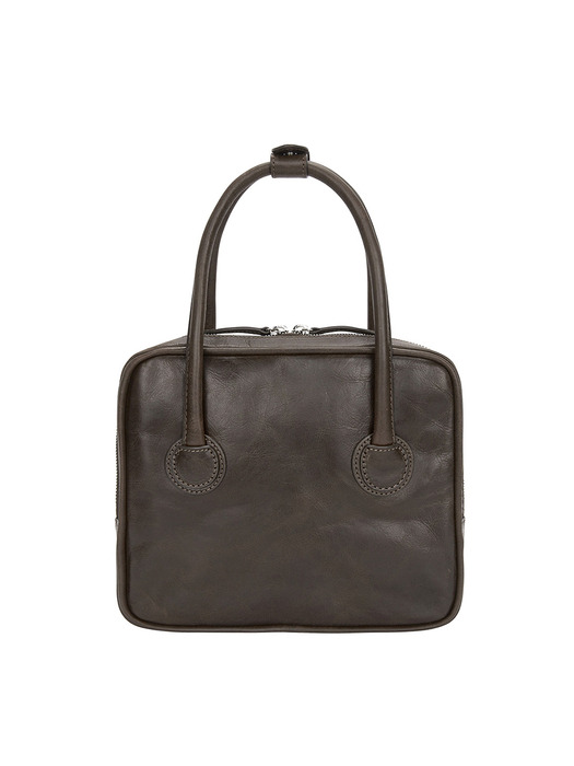 PIPING SLIM TOTE_washed brown pull-up