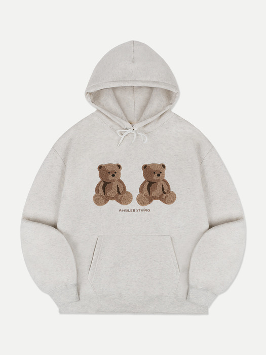 Big twin bear Hoodie AHP1108 (Oatmeal)