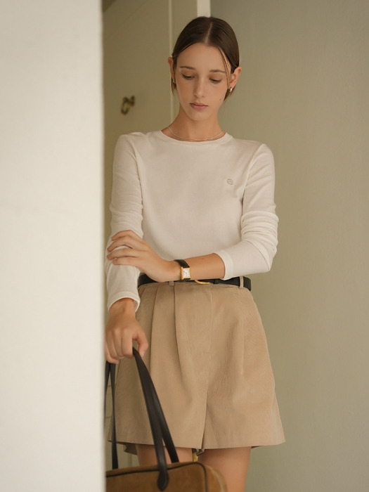 Basic soft lyocell T-shirt_Ivory