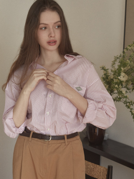 Lies classic stripe shirts (light pink)