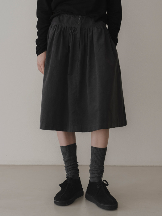 Oat corduroy skirt (charcoal)