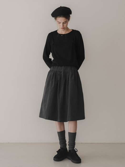 Oat corduroy skirt (charcoal)