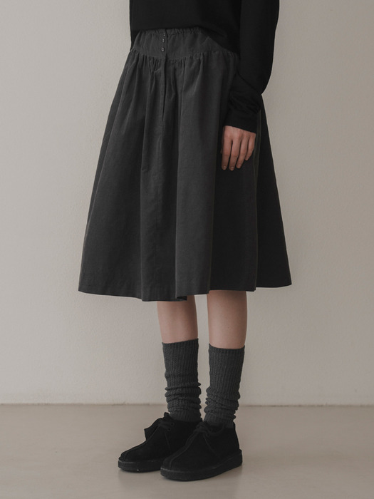 Oat corduroy skirt (charcoal)