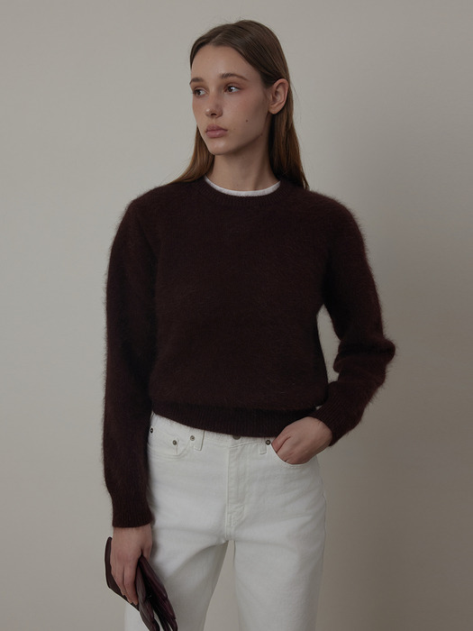 Angora Round-neck Knit-Pullover