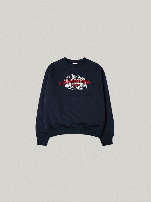 RAILWAY OVER FIT SWEAT SHIRT [NAVY]