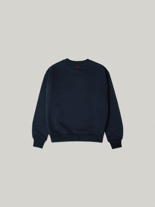 RAILWAY OVER FIT SWEAT SHIRT [NAVY]