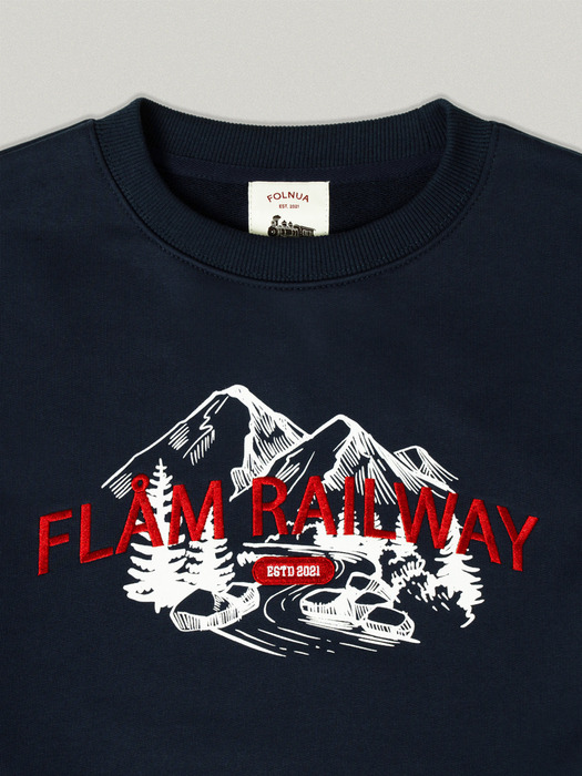 RAILWAY OVER FIT SWEAT SHIRT [NAVY]