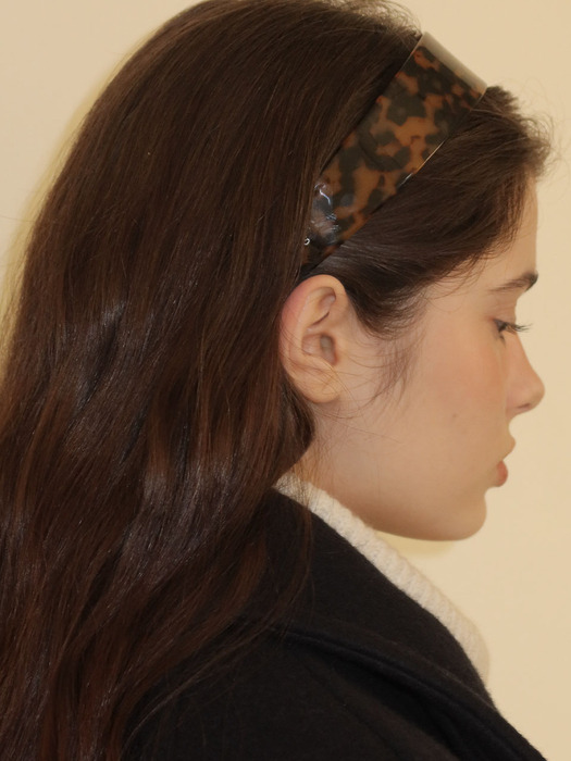 MARBLING HAIR BAND - BROWN