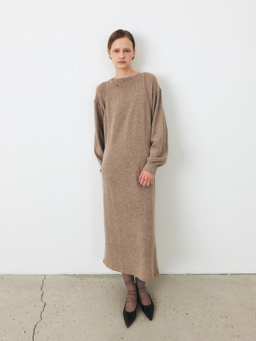 TFF CASHMERE LAYERD KNIT DRESS_3COLORS