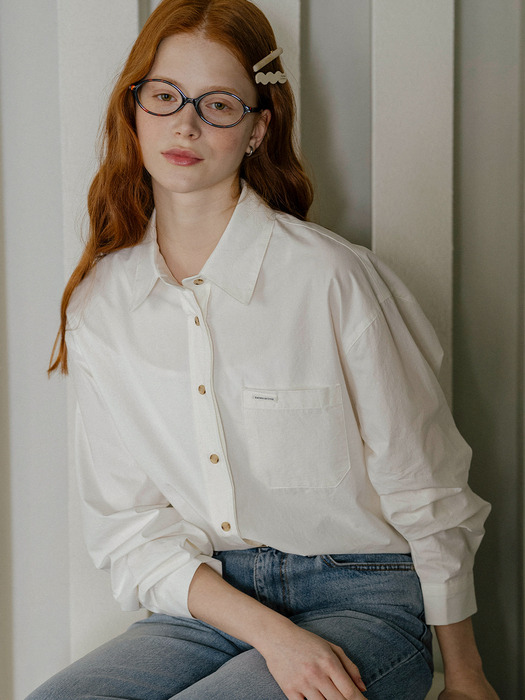 Button point placid shirt_Ivory