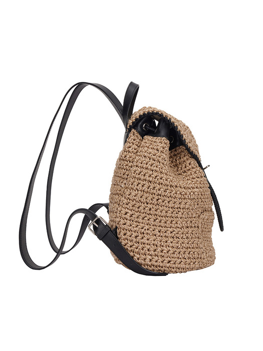 Boater Weaving Backpack M (보터 위빙 백팩 미듐) Beige