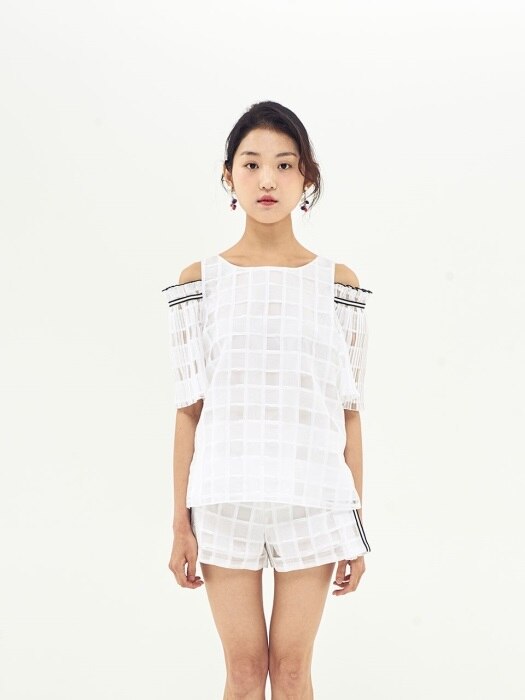POINT TAPE OFF SHOULDER TOP_WHITE