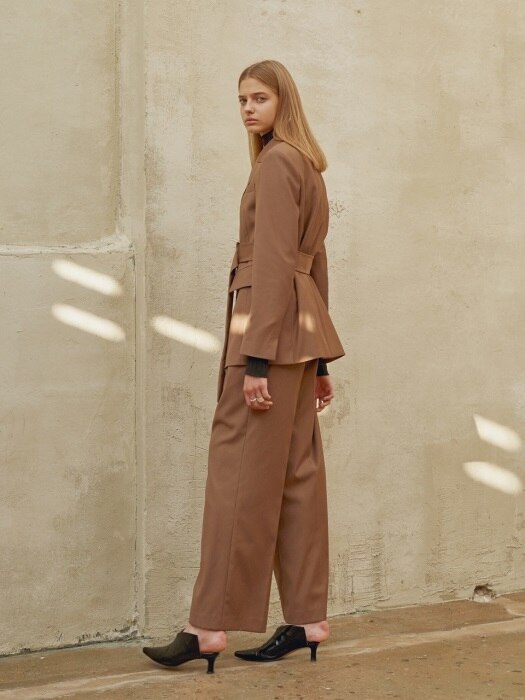 18FW WIDE-LEG TROUSERS BROWN