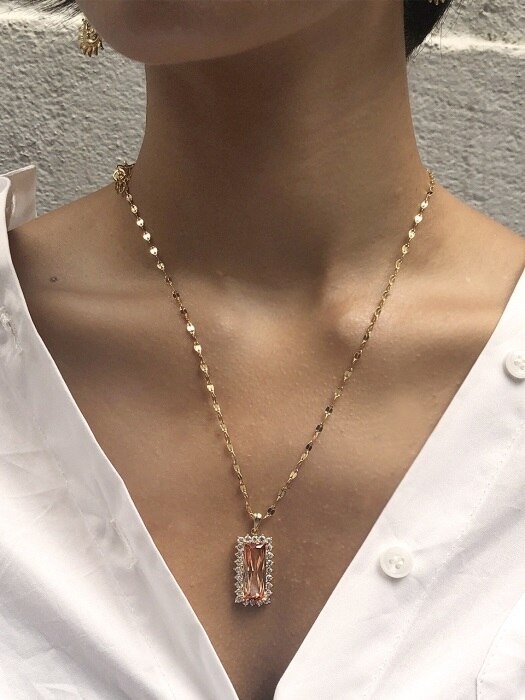 Jane square crystal necklace