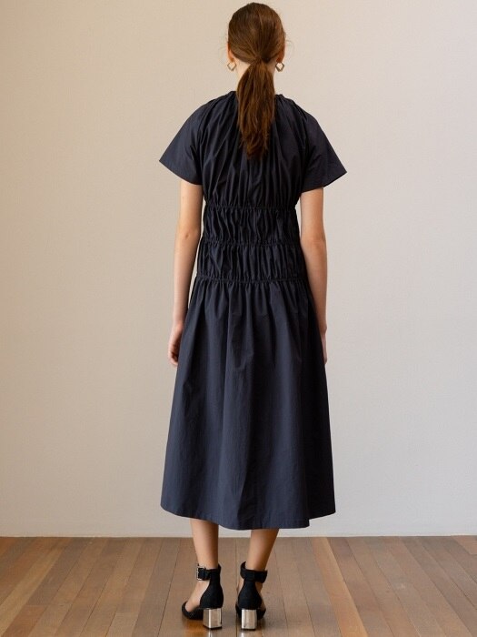 SS19 Shirring Dress Navy