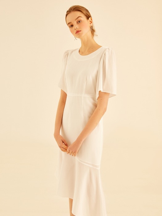 Shine flare dress[White]
