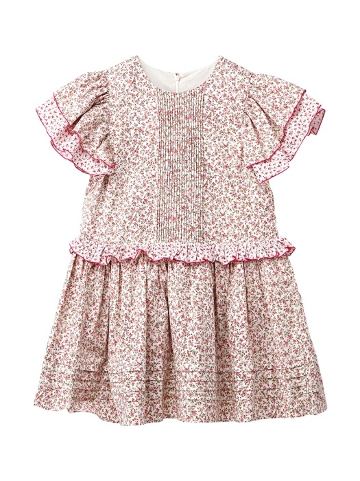 Flower frill wing mini dress and shorts - Pink