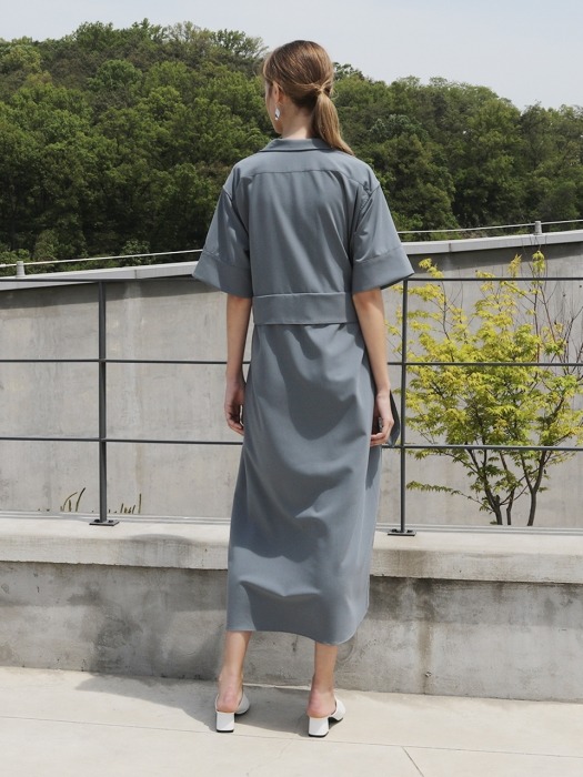 Wrap skirt One-piece_Blue