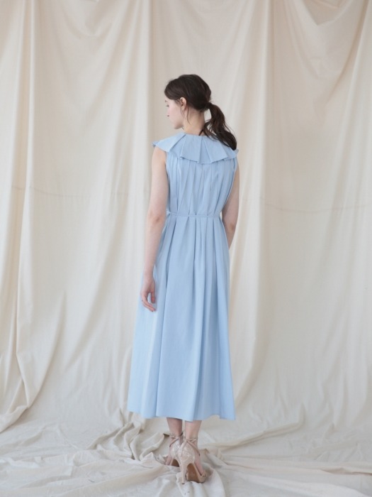 Pleats Collar Dress_BLUE