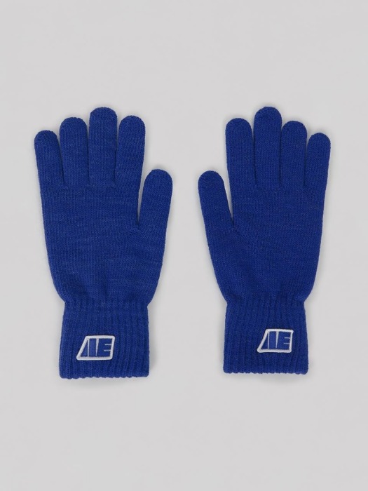 Wool blend basic glove/ Z-blue