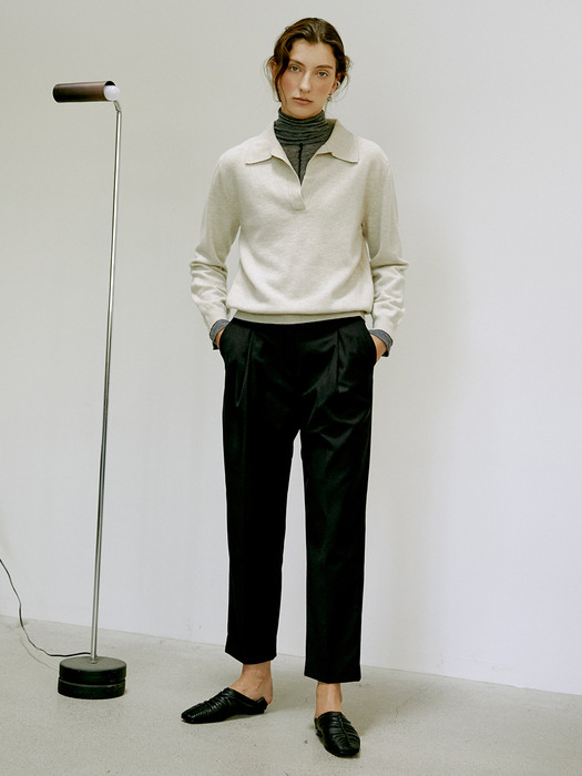 [Day-Wool] Wool-blend One Tuck Tapered Trousers_3colors