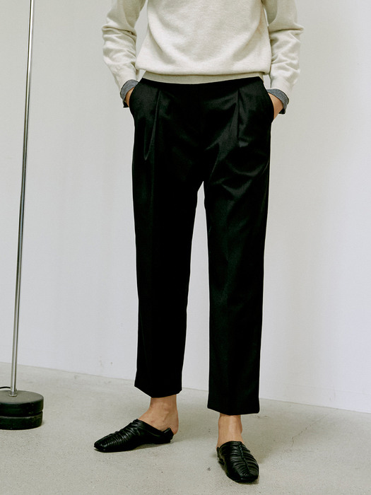 [Day-Wool] Wool-blend One Tuck Tapered Trousers_3colors