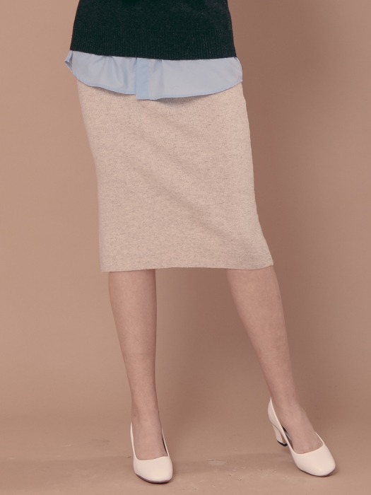 3D Cashmere Long Skirt- OT