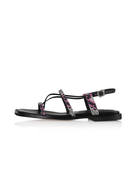 Harley cross sandals / 20RS-S420 Multi pink python