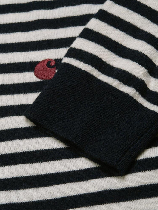 HALDON SWEATER_HALDON STRIPE, DARK NAVY/WAX