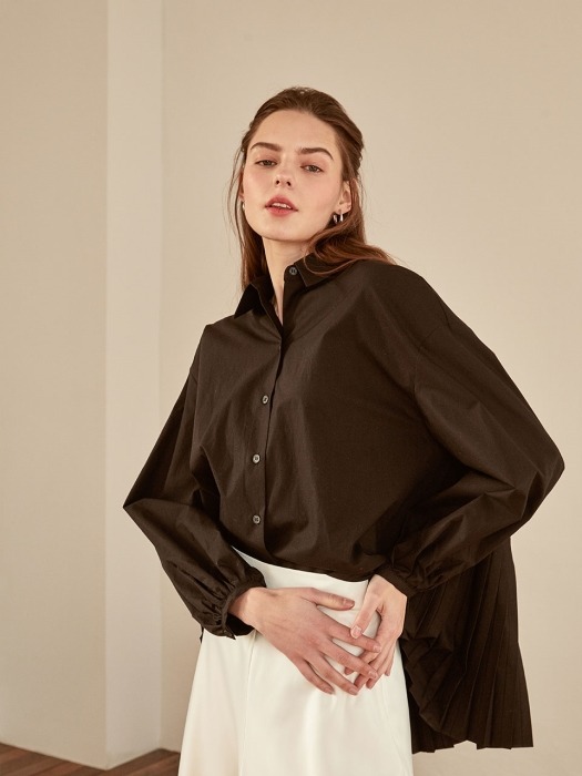 awesome pleats blouse[black]