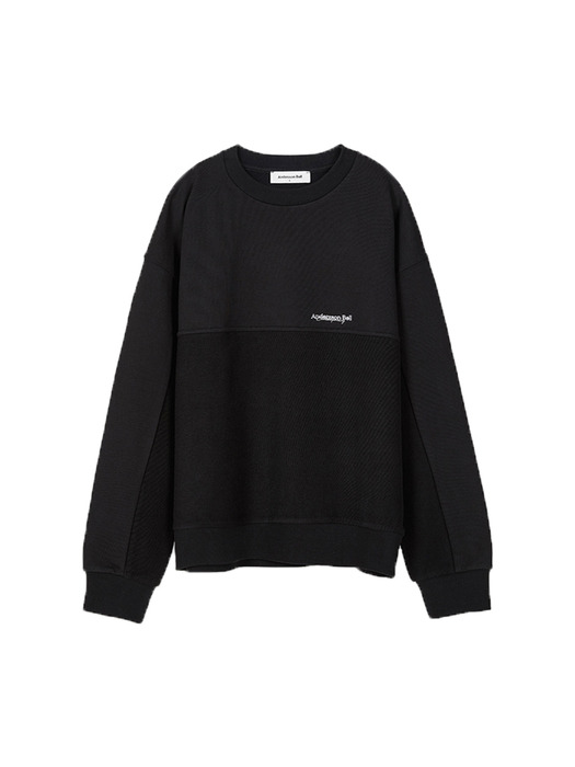 INSIDE OUT CONTRAST PANEL SWEATSHIRTS atb346u(BLACK)