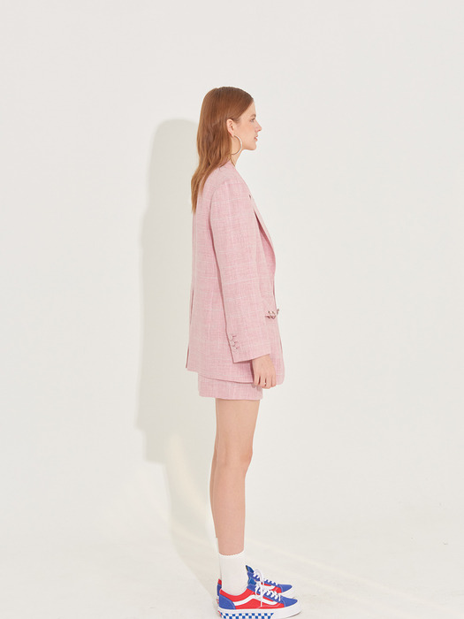 Not so classic Oversized Linen Jacket [Baby Pink]