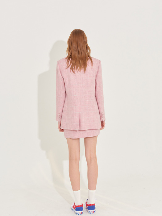 Not so classic Oversized Linen Jacket [Baby Pink]