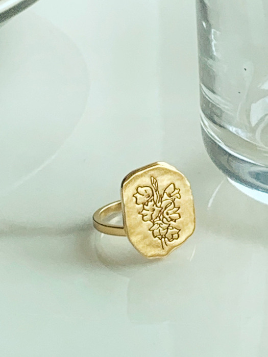 Birth flower(Agust) Silver ring