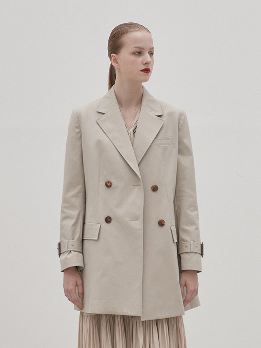 half trench jacket (gray beige)