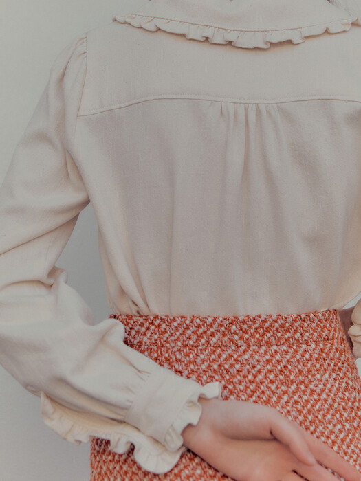 Roa Frill cotton blouse_Ivory