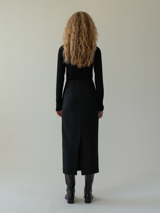 belted pocket skirt (black)