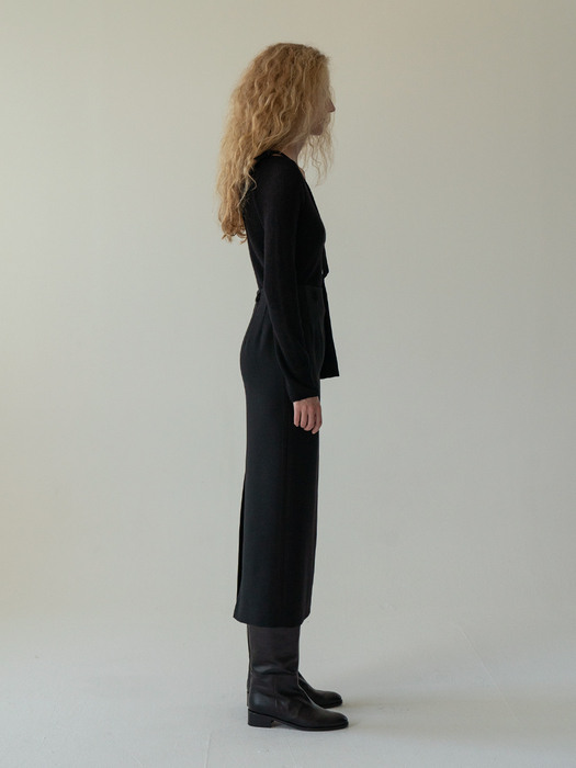 belted pocket skirt (black)