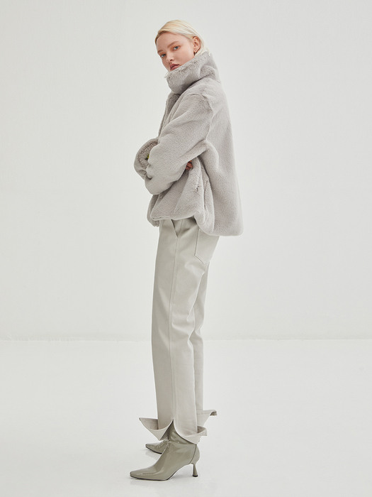 One Collar Mink Jacket - Grey