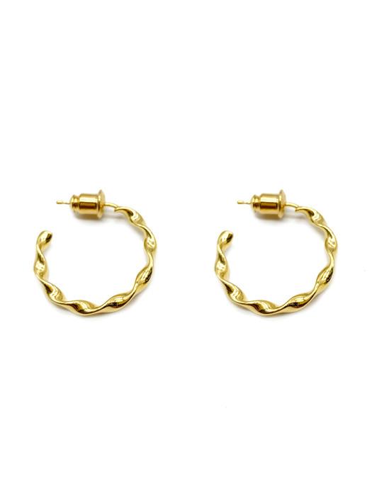 Acra wave hoop earring (GOLD)