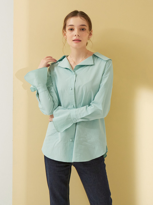 BELL SLEEVES COTTON BLOUSE_MINT