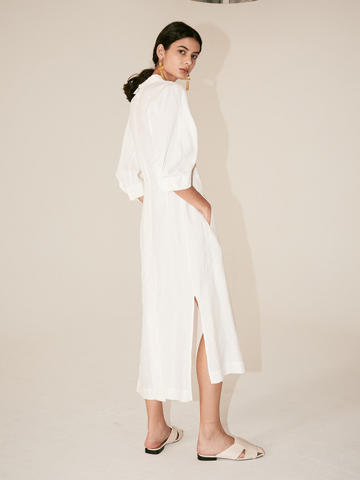 [Signature] LOUIE Belted Wrap One-Piece_Off White