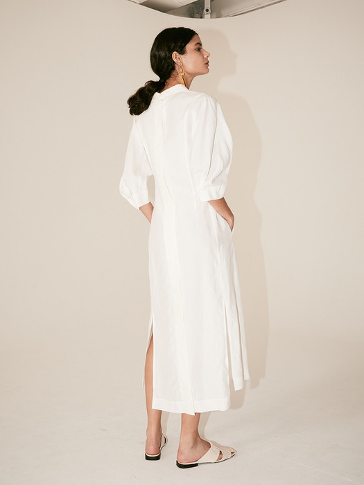 [Signature] LOUIE Belted Wrap One-Piece_Off White