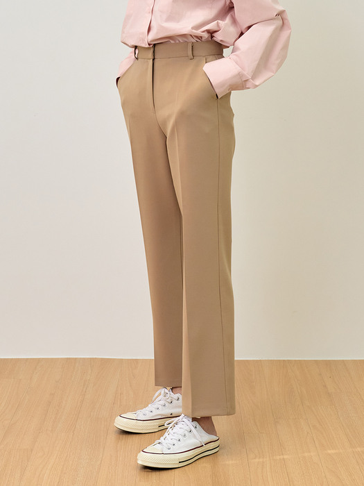 comos476 semi straight slacks (beige)