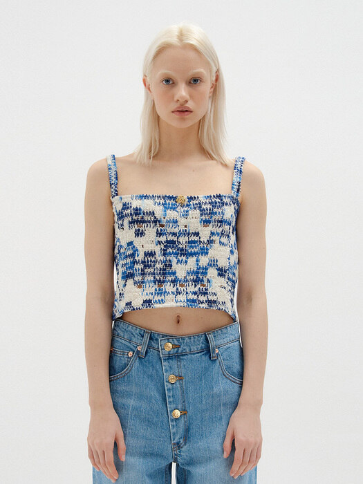 SONNY Buistier Top - Blue/Ivory
